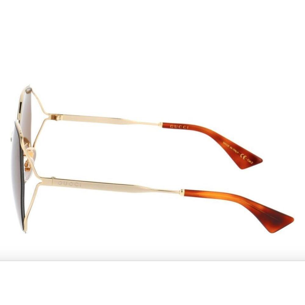 NWT Gucci GG0818SA-002-63 Gold Square 63mm Sunglasses - Picture 5 of 5